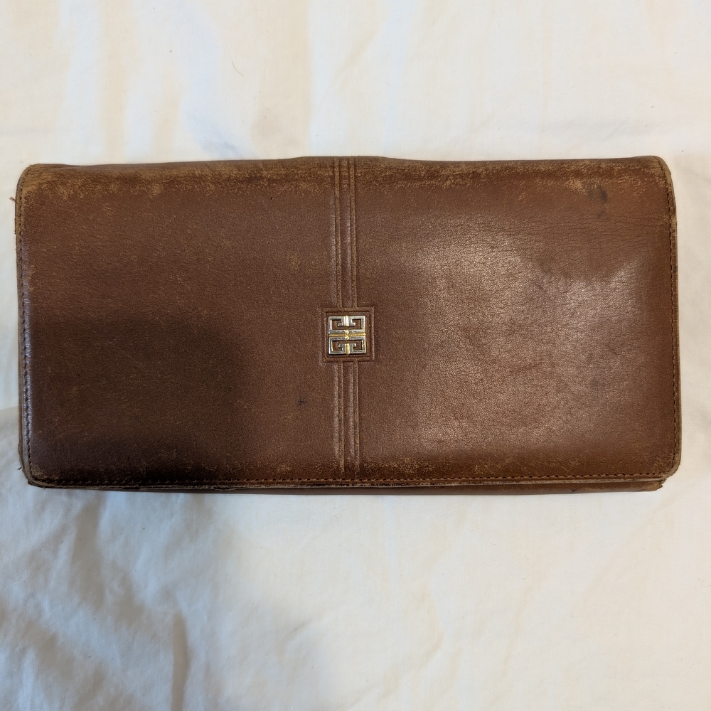 Classic Vintage Givenchy Brown Leather Women's Wallet